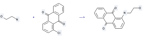 9,10-Anthracenedione,1-[(2-hydroxyethyl)amino]- can be prepared by 2-amino-ethanol and 1-chloro-anthraquinone by heating